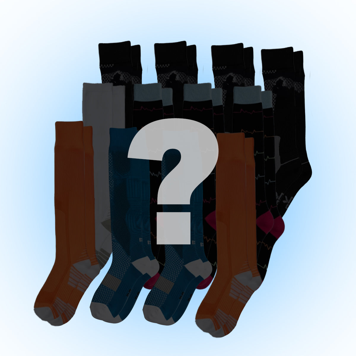 12-Pack Mystery Compression Sock Bundle