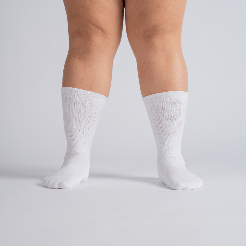 Padded Extra - Stretch Crew Socks - White - ComfortWear