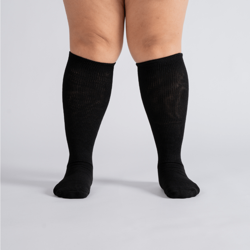 Padded Extra - Stretch Knee Socks - Black - ComfortWear