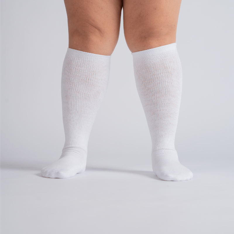 Padded Extra - Stretch Knee Socks - White - ComfortWear