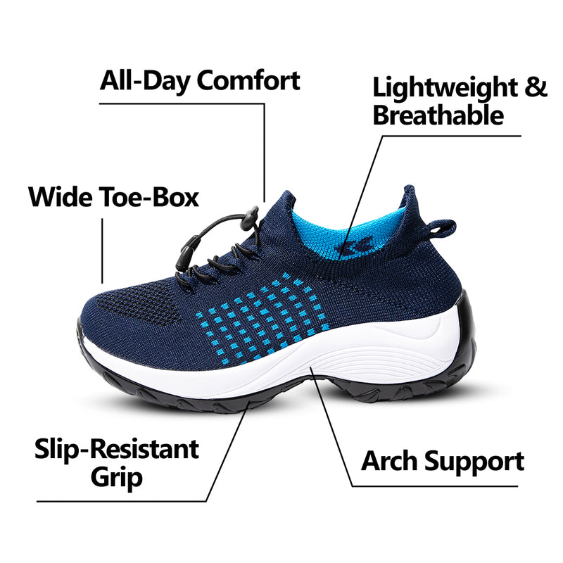 Chaussures Ortho Stretch Cushion - Blanc Bleu