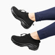Non-Slip Healthcare Worker Ortho Stretch Cushion Shoes - Midnight Black - ComfortWear Store