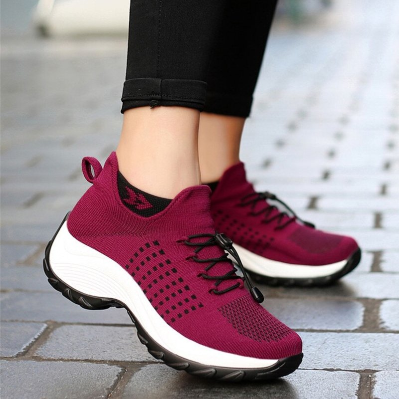 Ortho Stretch Cushion Shoes - Red - ComfortWear Store